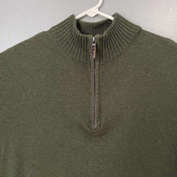 Eddie‎ Bauer Sweater Mens XLT Mock Neck Long-Sleeve 1/4 Zip Cotton Cashmere - Picture 2 of 11